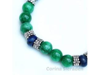 Armbanden Armband van jade en lapis lazuli