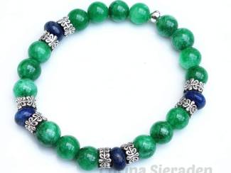 Armband van jade en lapis lazuli