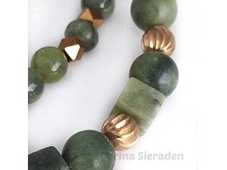 Armbanden Armbandenset van canada jade en messing