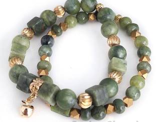 Armbanden Armbandenset van canada jade en messing