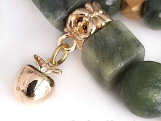 Armbanden Armbandenset van canada jade en messing