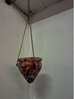 Glas en Kristal zeer mooie gave opaline hang bloempot