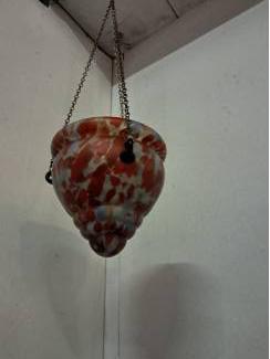 Glas en Kristal zeer mooie gave opaline hang bloempot