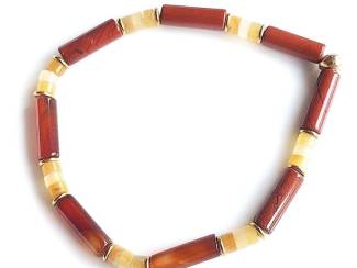 Armbanden Armband van jaspis, aventurijn en messing