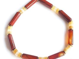 Armbanden Armband van jaspis, aventurijn en messing