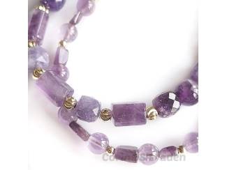Armbanden Armband van amethist en vergulde accenten
