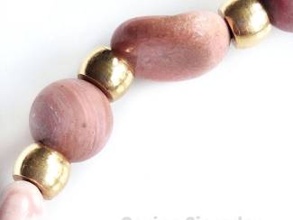 Armbanden Armband van rhodochrosiet en messing