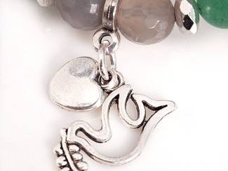 Armbanden Armband van jade, agaat en hematiet