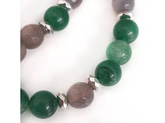 Armbanden Armband van jade, agaat en hematiet
