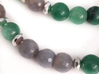 Armbanden Armband van jade, agaat en hematiet