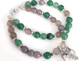 Armbanden Armband van jade, agaat en hematiet