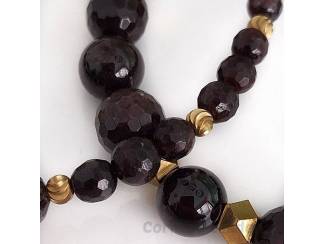 Armbanden Armbandenset van granaat en messing