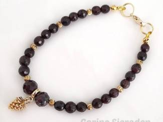 Armbanden Armbandenset van granaat en messing