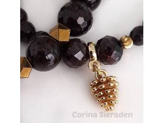 Armbanden Armbandenset van granaat en messing