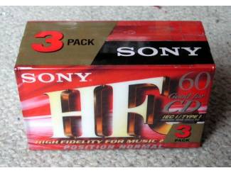 Cassettebandjes 3 pack SONY HF 60 Good for CD NIEUW GESEALD