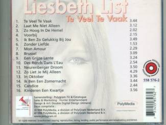 CD Liesbeth List &ndash; Te Veel Te Vaak 16 nrs CD 1998 ZGAN