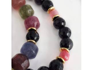Armbanden Dubbele armband van toermalijn en messing