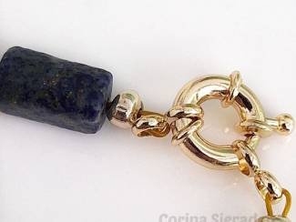 Armbanden Armband van chrysocolla en vergulde accenten