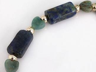 Armbanden Armband van chrysocolla en vergulde accenten