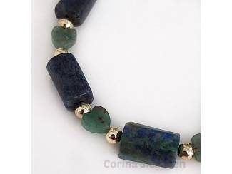 Armbanden Armband van chrysocolla en vergulde accenten
