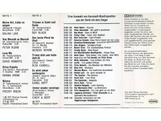 Cassettebandjes Schlager Erinnerungen 1972 10 nrs cassette 1972 ZGAN