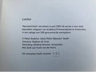 Po&euml;zie Niemand thuis - P. Boskma, P. Bijwaard (prijs incl. verzend)