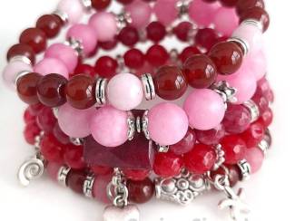 Armbanden Armbandenset van edelsteen en tibetaans