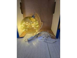 Kerst Lumineo Glazen Micro-LED Kerstbal Lamp (&Oslash; 14 cm) &ndash; Groen Glas