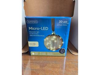 Kerst Lumineo Glazen Micro-LED Kerstbal Lamp (&Oslash; 14 cm) &ndash; Bruin/Amber