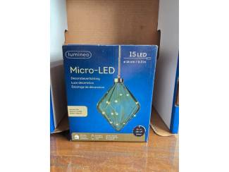 Kerst Lumineo Glazen Micro-LED Hanglamp Geometrisch (&Oslash; 16 cm) &ndash; Blau
