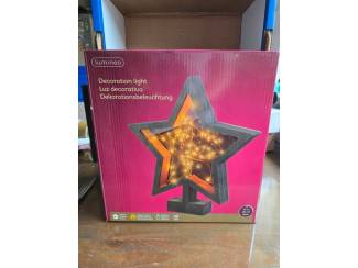 Kerst Lumineo Houten Kerstster met LED-Verlichting op Voet &ndash; 40 LED K