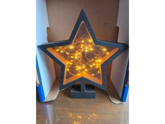 Kerst Lumineo Houten Kerstster met LED-Verlichting op Voet &ndash; 40 LED K