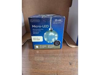 Kerst Lumineo Glazen Micro-LED Kerstbal Lamp (&Oslash; 10 cm) &ndash; Groen Glas 