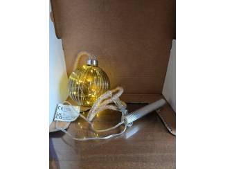 Kerst Lumineo Glazen Micro-LED Kerstbal Lamp (&Oslash; 10 cm) &ndash; Groen Glas 