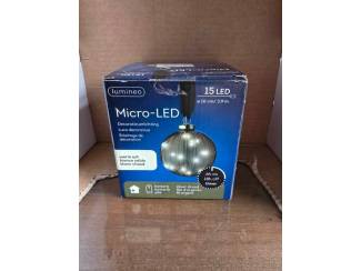 Kerst Lumineo Glazen Micro-LED Kerstbal Lamp (&Oslash; 10 cm) &ndash; Rookgrijs G