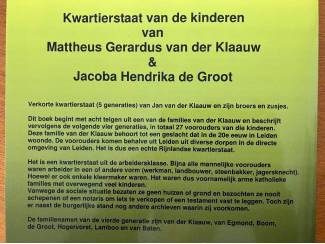 Biografie&euml;n Kwartierstaat kinderen Van der Klaauw & De Groot (Leiden)