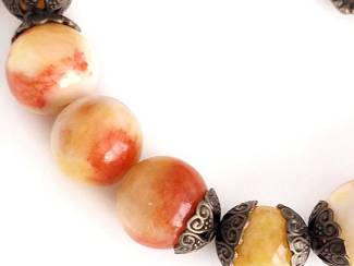 Armbanden Armband van persian jade, topaas jade en brons