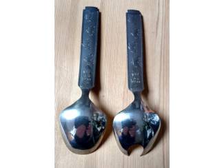 Keuken | Bestek Vintage Konge Tinn Noors saladeset nr. 350 in orginele doos