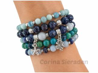 Armbanden Armbandenset van verschillende natuurstenen