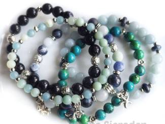 Armbanden Armbandenset van verschillende natuurstenen