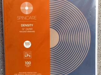 100 Spincare LP buitenhoezen glashelder 100 micron LDPE NIEUW