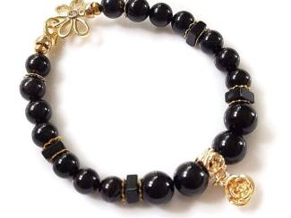 Armband van agaat en messing