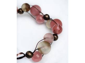 Armbanden Wire wrapped armband van watermeloen kwarts  AANBIEDING