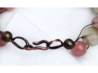 Armbanden Wire wrapped armband van watermeloen kwarts  AANBIEDING