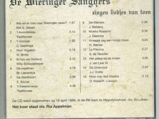 CD De Wieringer Sanghers zingen liedjes van toen 15 nrs CD ZGAN