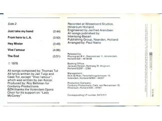 Cassettebandjes BZN &ndash; You&rsquo;re Welcome 11 nrs cassette 1978 ZGAN