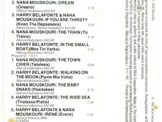 Cassettebandjes Harry Belafonte / Nana Mouskouri An Evening With 10 nrs ZGAN