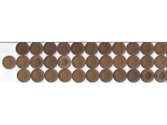Munten | Nederland 1 Cent complete set Nederland Wilhelmina Juliana 1948 - 1980