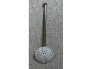 Emaille Emaille schuimspaan groen wit zeer mooie staat