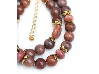Armbanden Armband van lepidoliet en rhodoniet   AANBIEDING